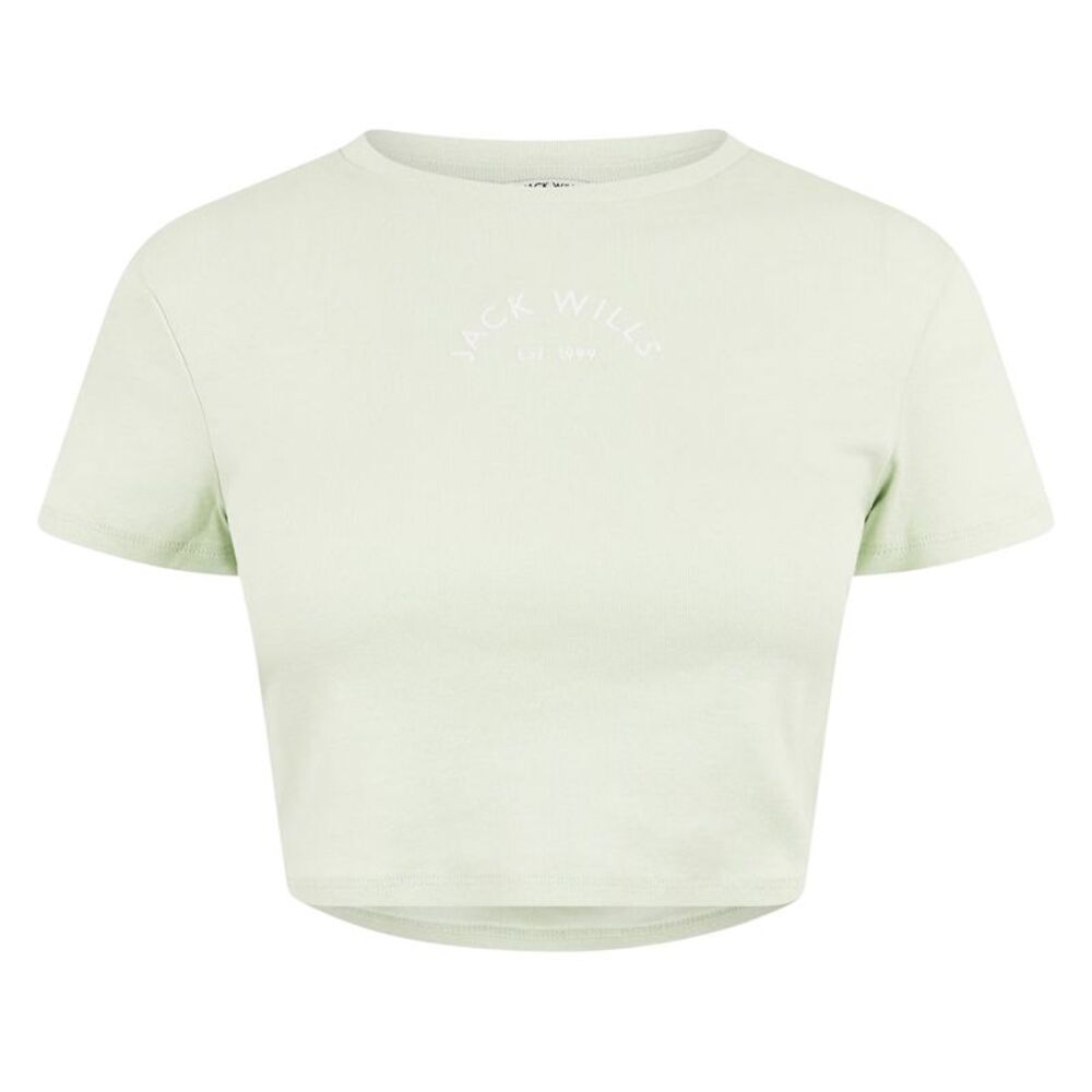 Jack Wills Womens/Ladies 1 Cotton Crop T-Shirt / Seaglass